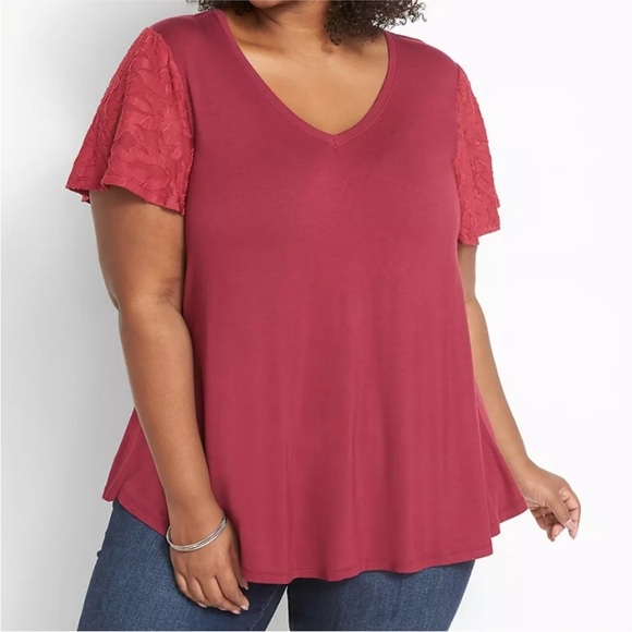 Lane Bryant Burnout Short-Sleeve Swing Tunic Size 18/20 - Picture 1 of 8